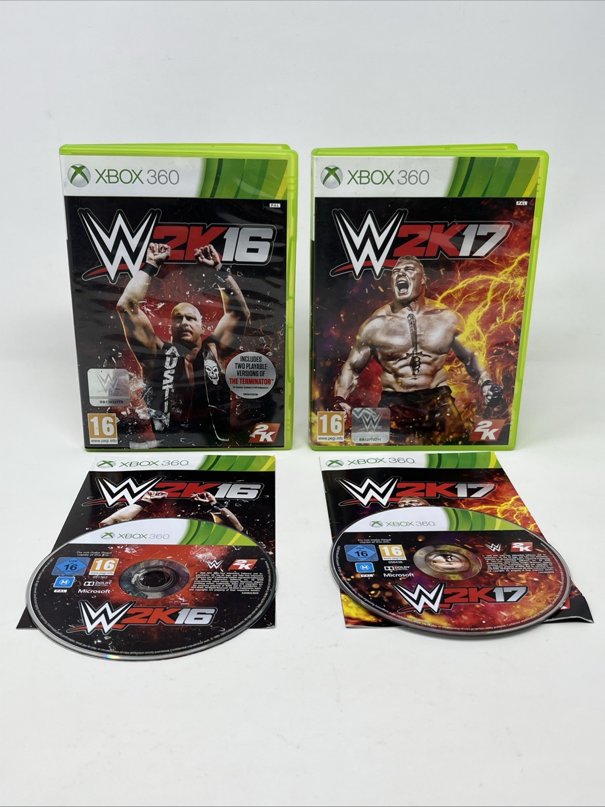 WWE 2K16 & 2K17 (Xbox 360) | Complete With Manuals | PAL