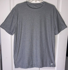 Vuori Strato Tech Crewneck Short Sleeve Shirt Gray Heather L Large EXC