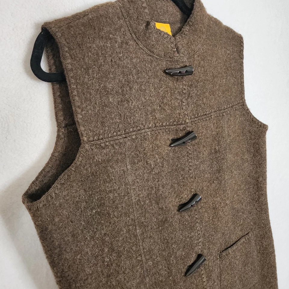 VTG Ruby Rd 100% Wool Brown Claw Toggle Closure Artsy Cottage Chic Layering Sz L - Image 2 of 4