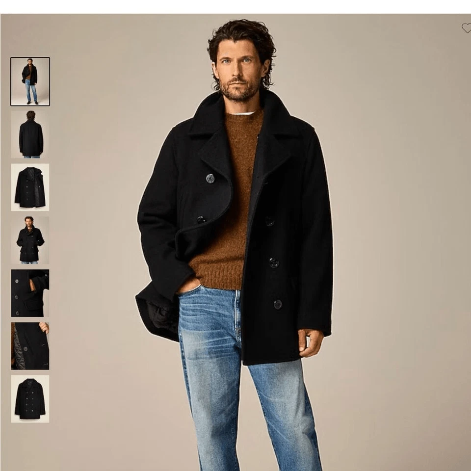 NWT J. Crew Men's Peacoat Wool Blend with PrimaLoft Black Size XL - Image 2 of 4