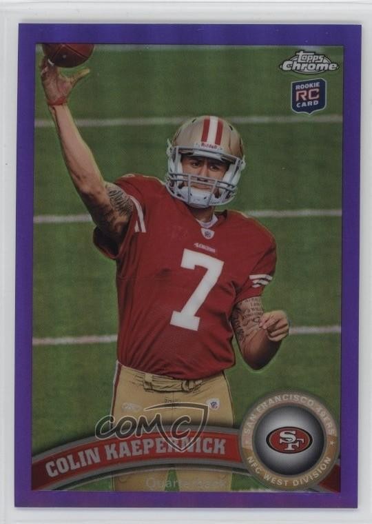 Colin Kaepernick Topps Chrome #25 Purple Refractor
