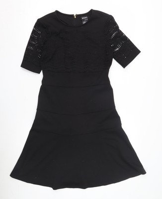 DKNY Fit & Flare Damenkleid schwarz, Größe S