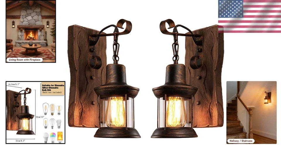 Vintage Wall Sconces for Bedroom 2-Pack - Image 2 of 4