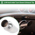 3" ID Inlet T304 Stainless Steel Turn Down Exhaust Tip 230mm Long Silver Tone