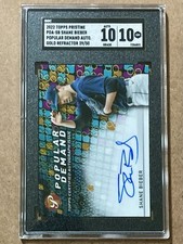 2022 Topps Pristine Shane Bieber Popular De SGC 10 w/10 Auto Gold Refractor /50