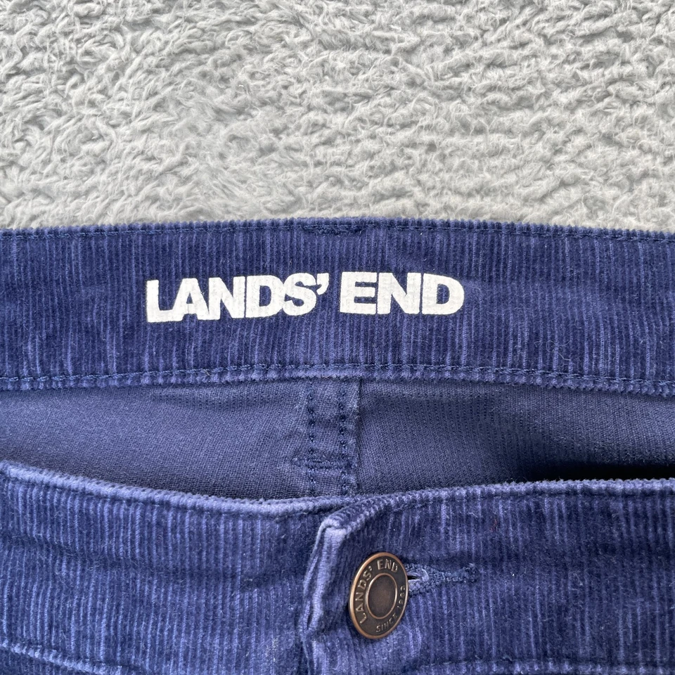 Lands End Pants Womens 16W Blue Corduroy Mid Rise Straight Leg Cotton Stretch - Image 3 of 4