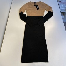 Bebe Women  s Midi Color Block Sweater Dress S