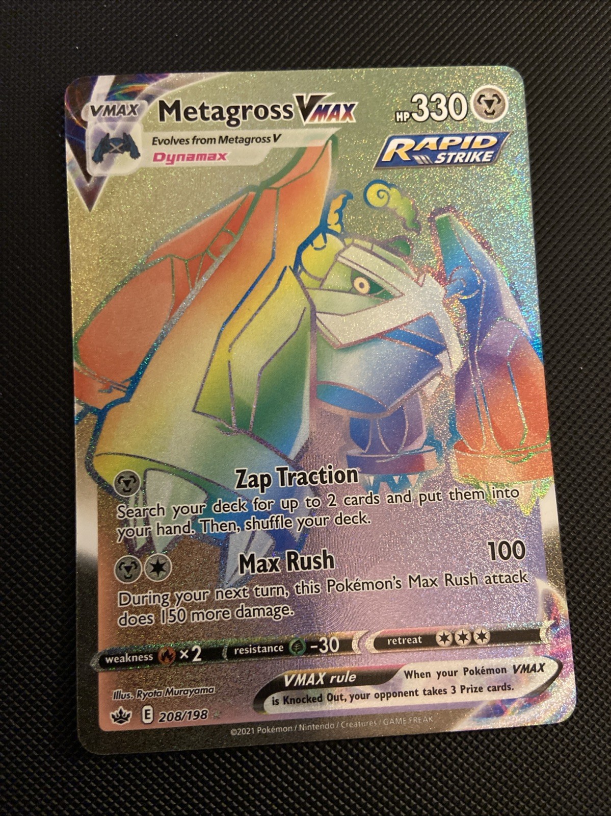 Pokemon TCG Metagross VMAX 208/198 Chilling Reign Secret Rare NM Condition