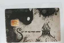 One Debit Credit Card Skin Sticker Decal with Chip Alice in Wonderland
