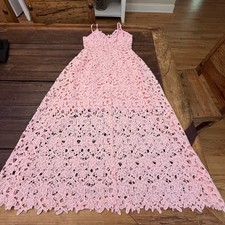 ASTR The Label Rose Pink Lace Midi Dress ALD42049 XS Floral Sleeveless Wedding