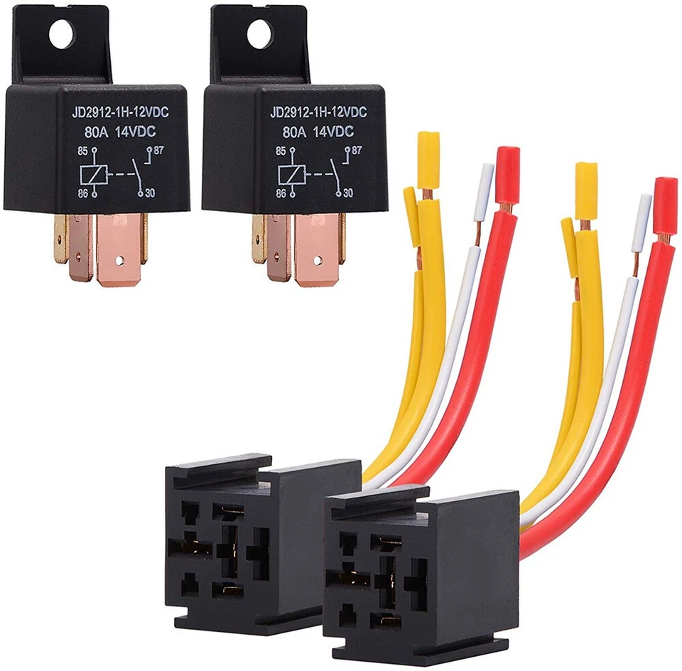 Relé de alta resistencia 12V 80A 4 pines SPST interruptor abierto normal control coche furgoneta moto Foto 4 de 4