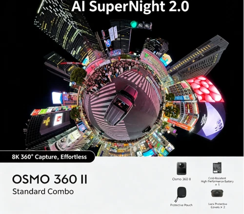 DJI Osmo 360 II Adventure Bundle Camera 8K 60fps 360° Action Battery Case Selfie - Picture 4 of 6