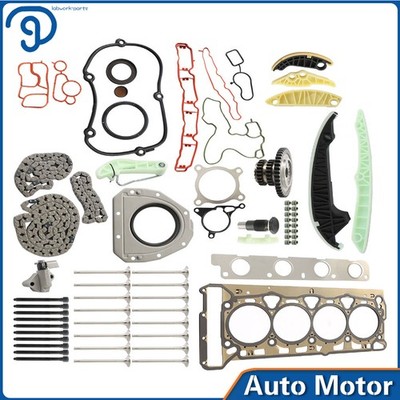 For Audi VW 2.0 TSI Jetta Timing Chain Head Gasket Set Intake Exhaust Valves Kit