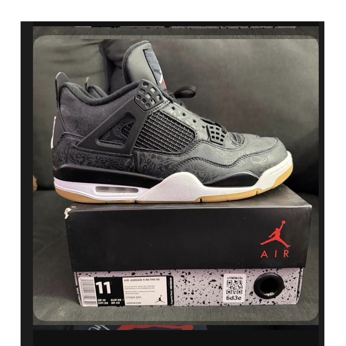 Jordan Air Jordan 4 Retro SE Laser Black/White Gum Mid Top Men's