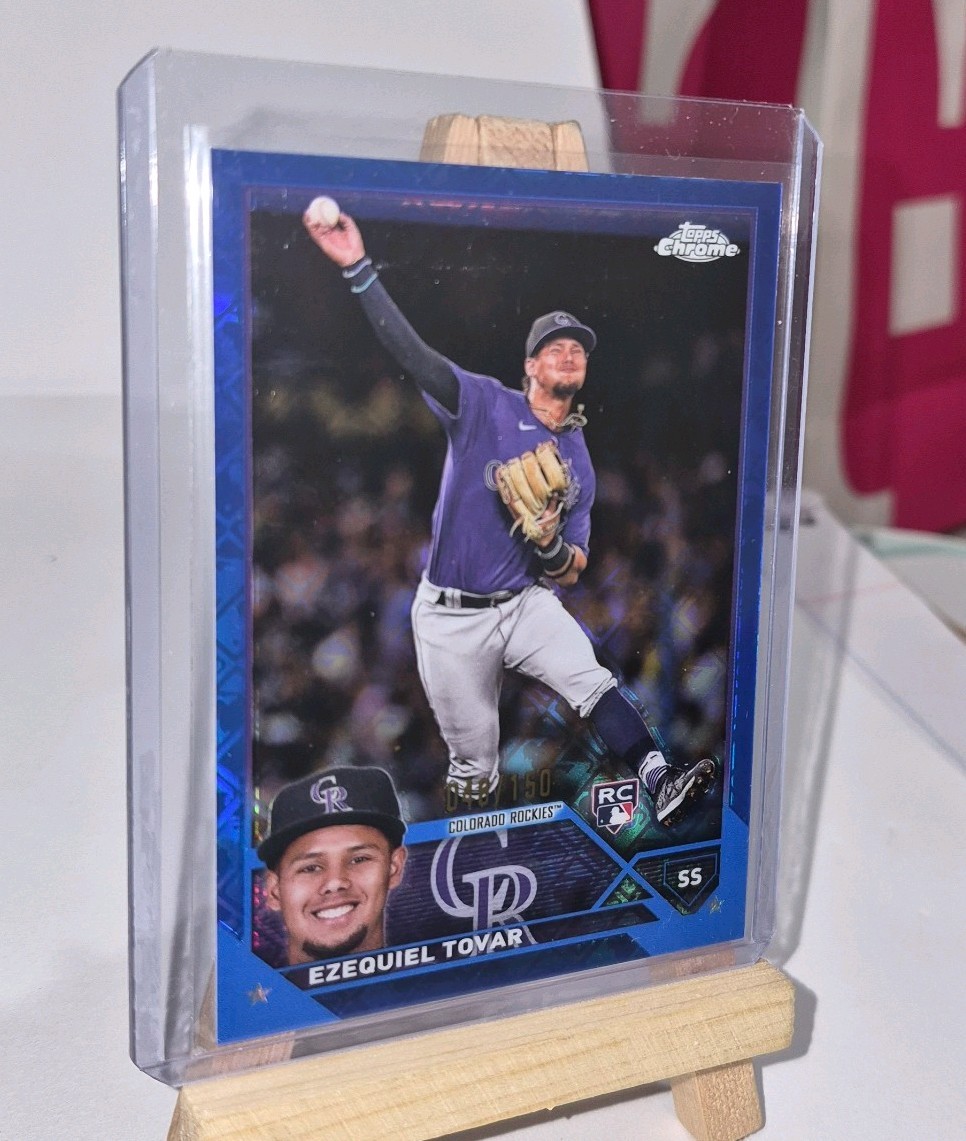 2023 Topps Chrome Logofractor- Ezequiel Tovar #106 Blue Refractor /150 (RC)