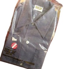 Shirt BOYS Sz 7 Vintage 1970's COBALT HATCH BLUE HIPPY MOD SHIRT USA NEW