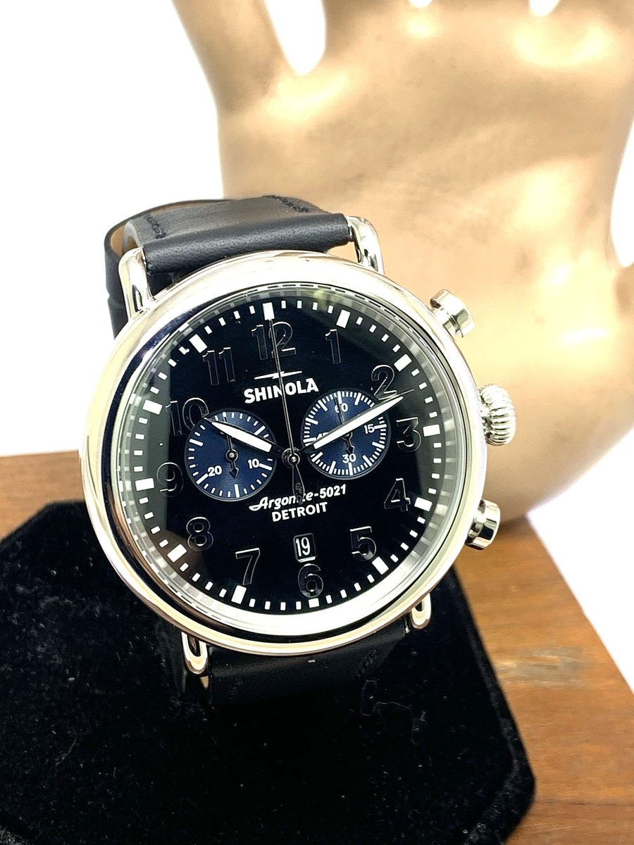 Shinola Runwell 47mm Chronograph Black Dial Men's Watch