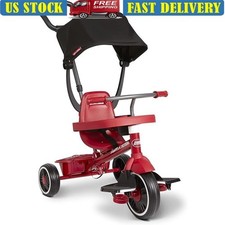 4 in 1 Toddler Trike Push Steering Bike UV Canopy Adjustable Footrest Age 1-5 US