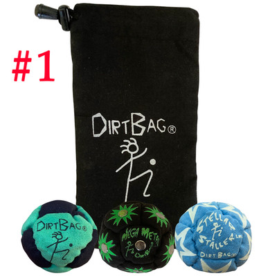 Dirtbag All-Star Footbag 3-Pack + Carry Pouch Black - SEALED - AUTHENTIC