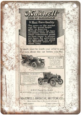 1906 Maxwell Vintage Automobile Ad Retro Look Metal Sign AM8462