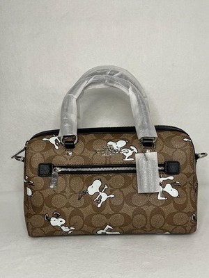 Coach x Peanuts Snoopy Rowan Satchel Bag Hand Boston Tote C4118 Limited