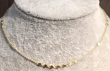 Gorjana Chloe Mini Choker Dainty 18K Gold Plated Delicate Hammered Adjust. 14"