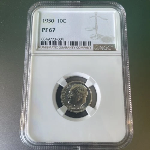 1950 Roosevelt Dime PF67 NGC Low Proof Mintage