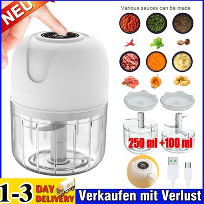350ML Küche Elektrisch Zerkleinerer Mini Knoblauchhacker Obst Zwiebelschneider