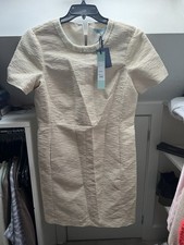 Dickens & Jones Ladies Cream Short Sleeve Boucle Dress - Pearls - UK 12 BNWT