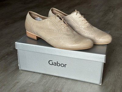 Gabor Derby-Schnürschuhe | Gr. 7 (40,5) | Beige Brogues | NEU & OVP