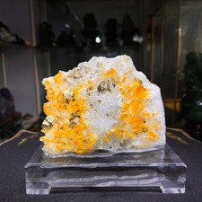 7.61LB Natural pyrite Quartz Mineral Crystal Reiki Decor energy+Stand