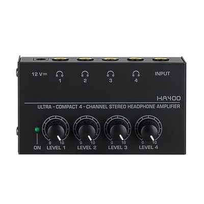 New 4 Channels Mini Stereo Metal Audio Amplifier Headphone/Earphone Amplifier