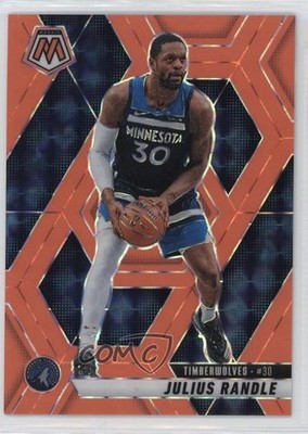 2024-25 Panini Mosaic Fluorescent Red Prizm 18/75 Julius Randle #107 1qo5