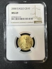 2000 American Gold Eagle $10 Quarter-Ounce 1/4 oz MS 69 NGC