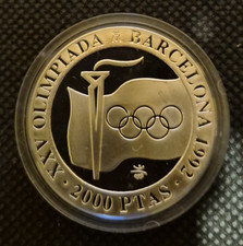 2000 Pesetas Olympische Spiele Barcelona 1992 Silber