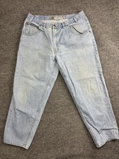 Vintage Bugle Boy New Denim Basics Jeans Mens 36x29 Light Wash Blue Baggy Fit