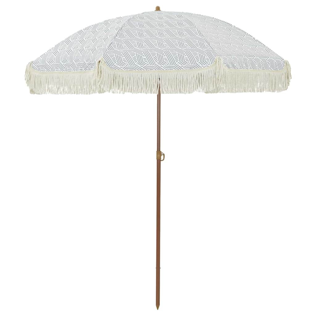 Parasol de plage inclinable gris 160x160cm en polyester léger et compact
