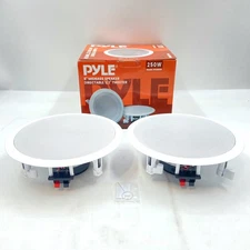 Pyle PDIC81RD 8" 2-Way In Wall/Ceiling Round Speaker System (Pair of 2)