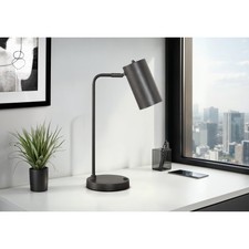 AS ModernWith Grey Shade ,18"H Grey Metal Table Lamp
