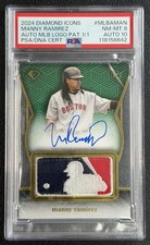 MANNY RAMIREZ PSA 8 2024 TOPPS DIAMOND ICONS MLB LOGOMAN PATCH AUTO 1/1 RED SOX
