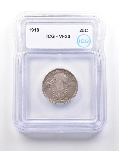 1918 Standing Liberty Quarter VF30 ICG *5217