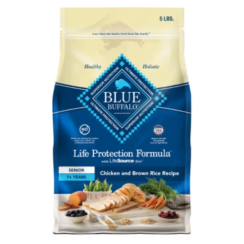 Blue Buffalo Natural Senior Dry Dog Food Chicken & Brown Rice Recipe