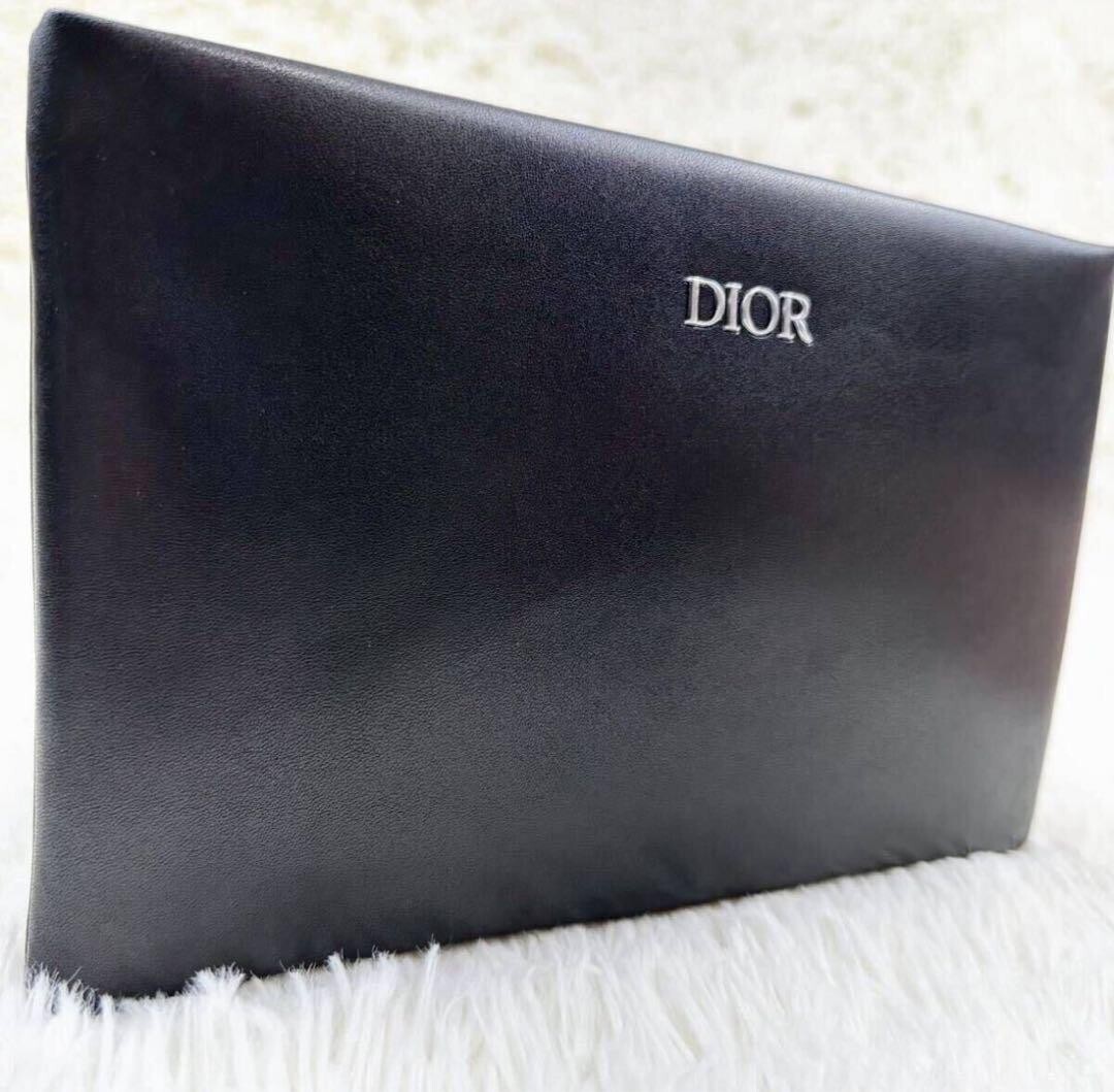 Christian Dior Clutch Pouch leather black bag Houndstooth NIB | eBay