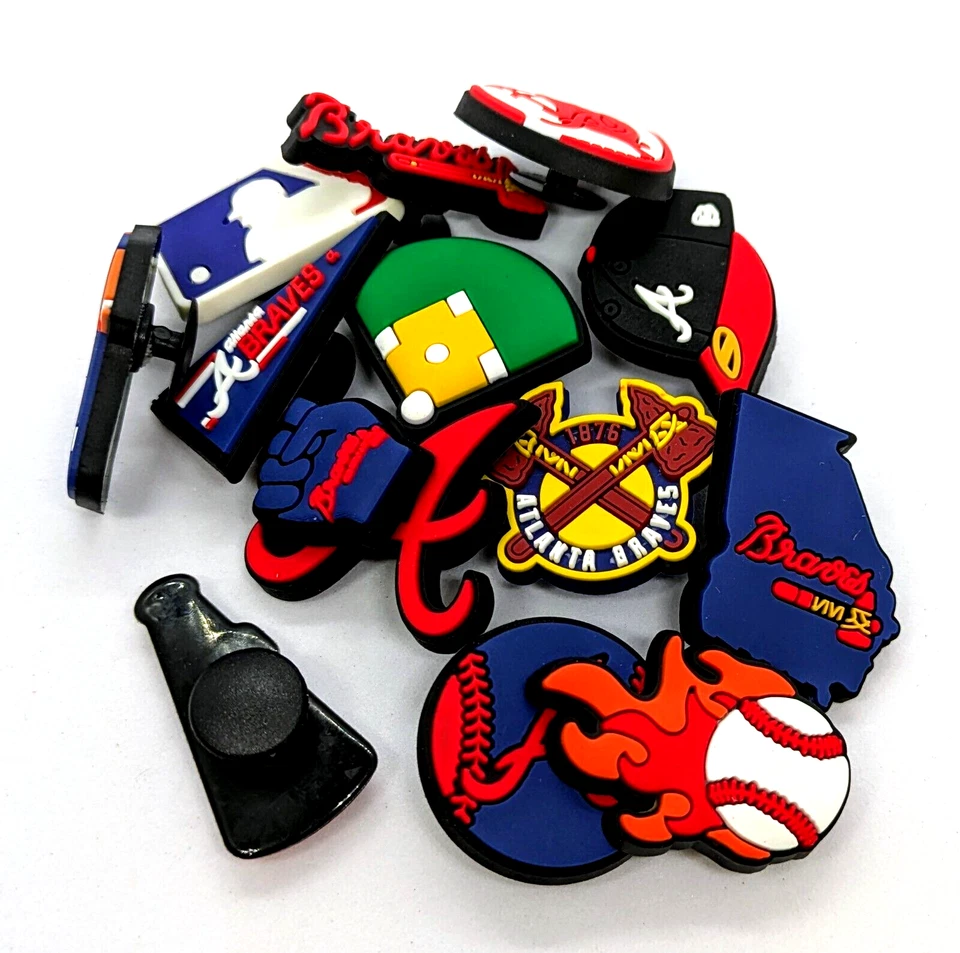 ATLANTA BRAVES SHOE CHARMS (14pcs) Baseball Cool Gift Accessories Set Lot - Image 3 of 4