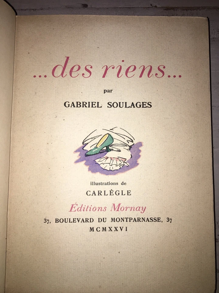 Des riens. - SOULAGES (Gabriel) Edité par Mornay 1926 . Reliure signée. - Photo 3/4