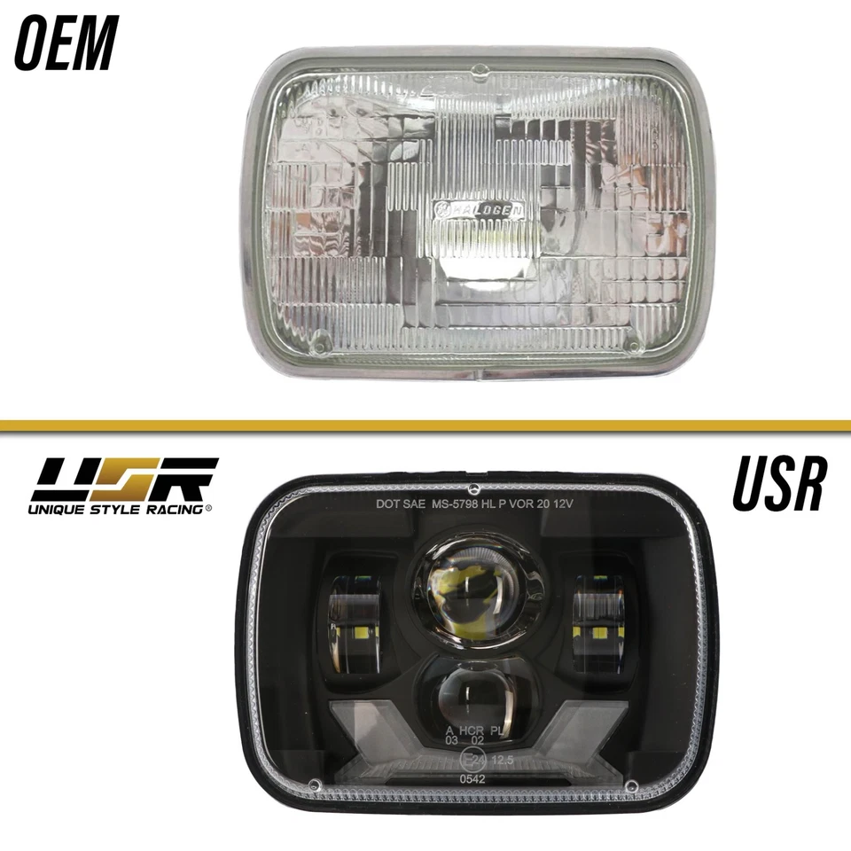 LED Projector X-Style Switchback 7x6,H6052,H6054 Sealed Beam FORD Headlights Foto 2 de 4
