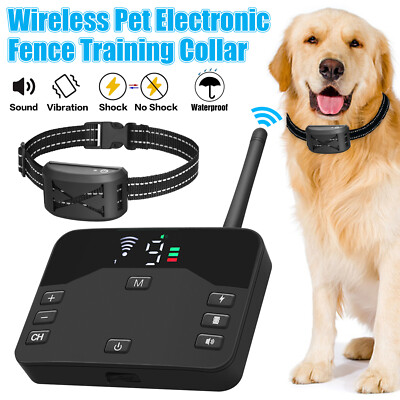 1/2/3 Pet Dog Wireless Electric Fence Containment System Training Collar  Shock