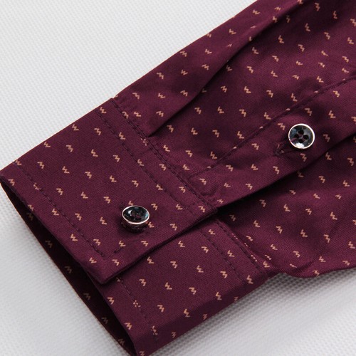 Camicie eleganti uomo maniche lunghe lusso casual senza ferro slim camicie a pois top - Foto 12 di 17