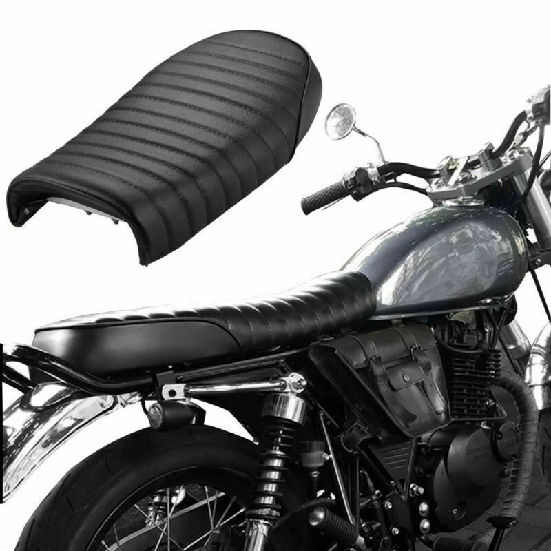 Asiento de sillín plano y jorobado vintage café racer para Kawasaki KZ 200 400 650 800 1000 Foto 2 de 4