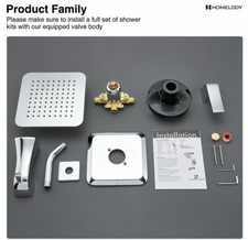 Shower Faucet System with Tub Spout 8"Rainfall Shower Head Bathroom Combo Set